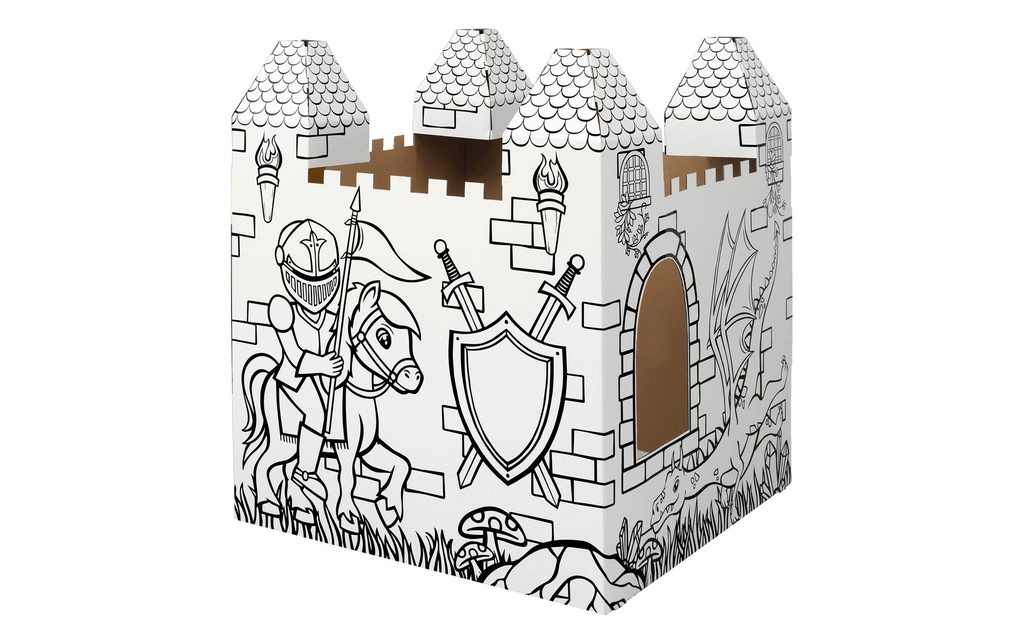 Fellowes Maison de Jeux à colorier Maison de jeu XL Château en carton ondulé