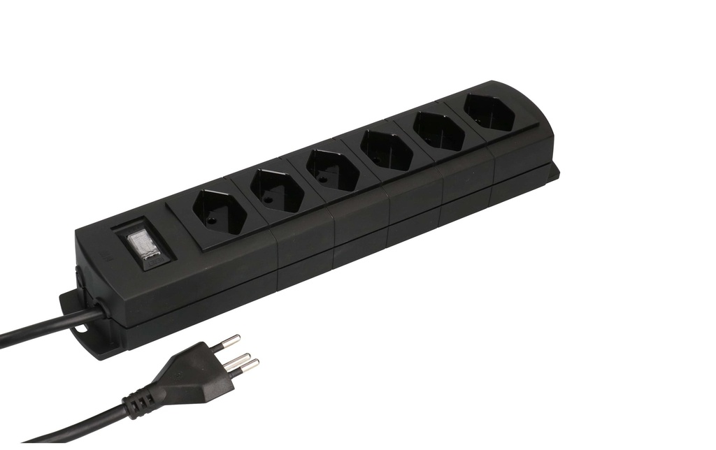 Max Hauri Bloc multiprises 6 x type 13, Prime Line, noir