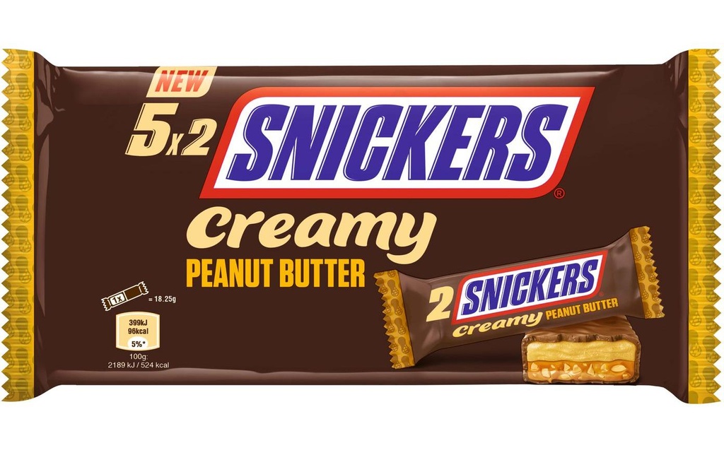 Snickers Barres de chocolat Peanut Butter 5 pièces