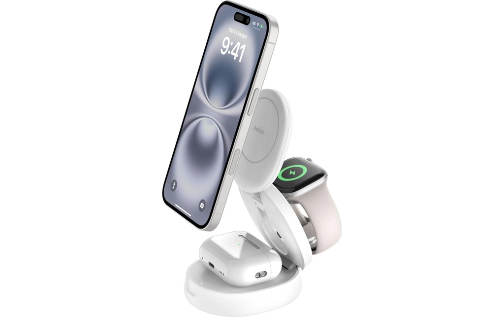 Belkin Chargeur sans fil BoostCharge 3in1 Blanc