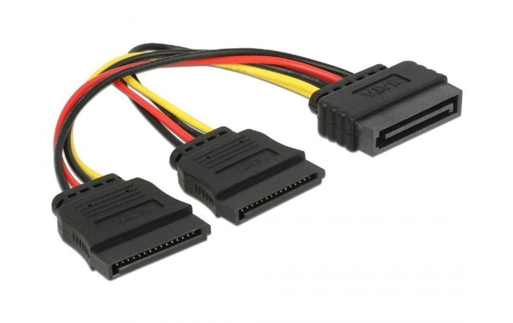 Delock Câble électrique en Y SATA - 2x SATA 15 cm