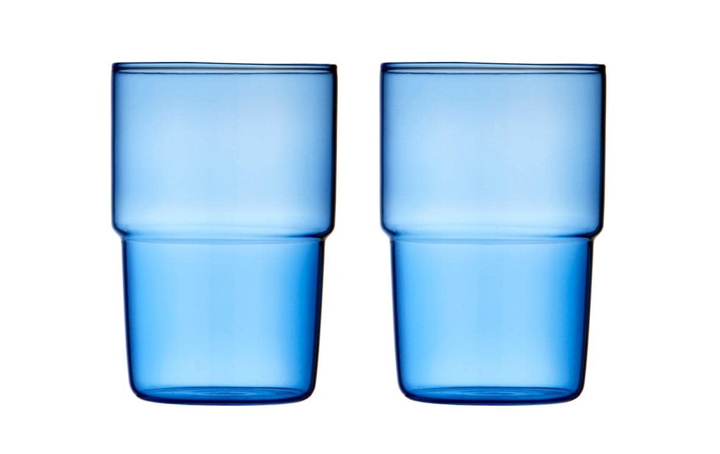 Lyngby Verre Torino Bleu, 2 pièces, 40 cl