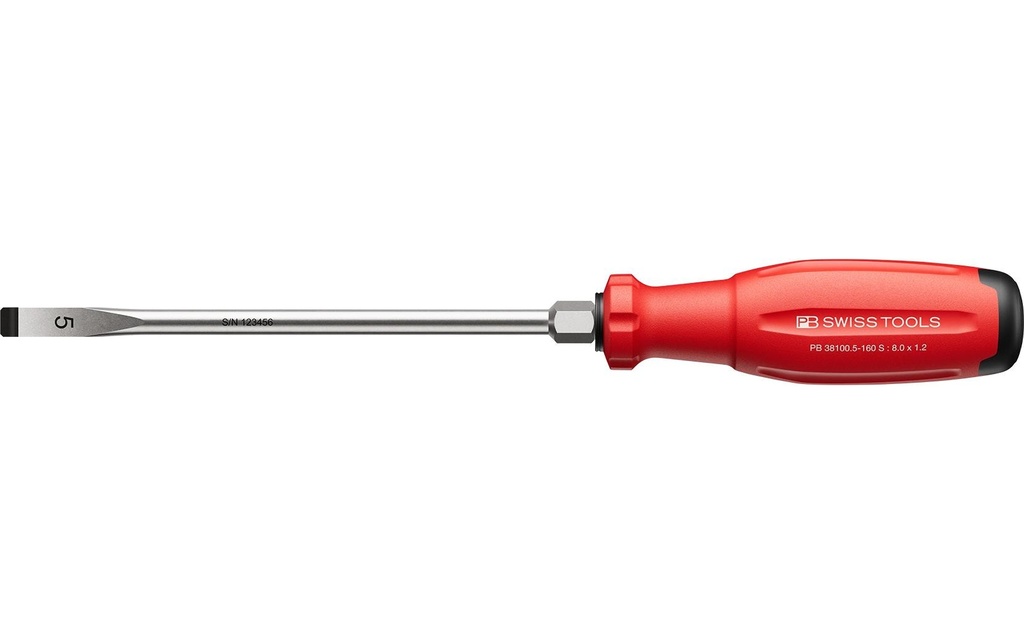 PB Swiss Tools Tournevis pour vis à fente PB 38100.5-160 S Plat