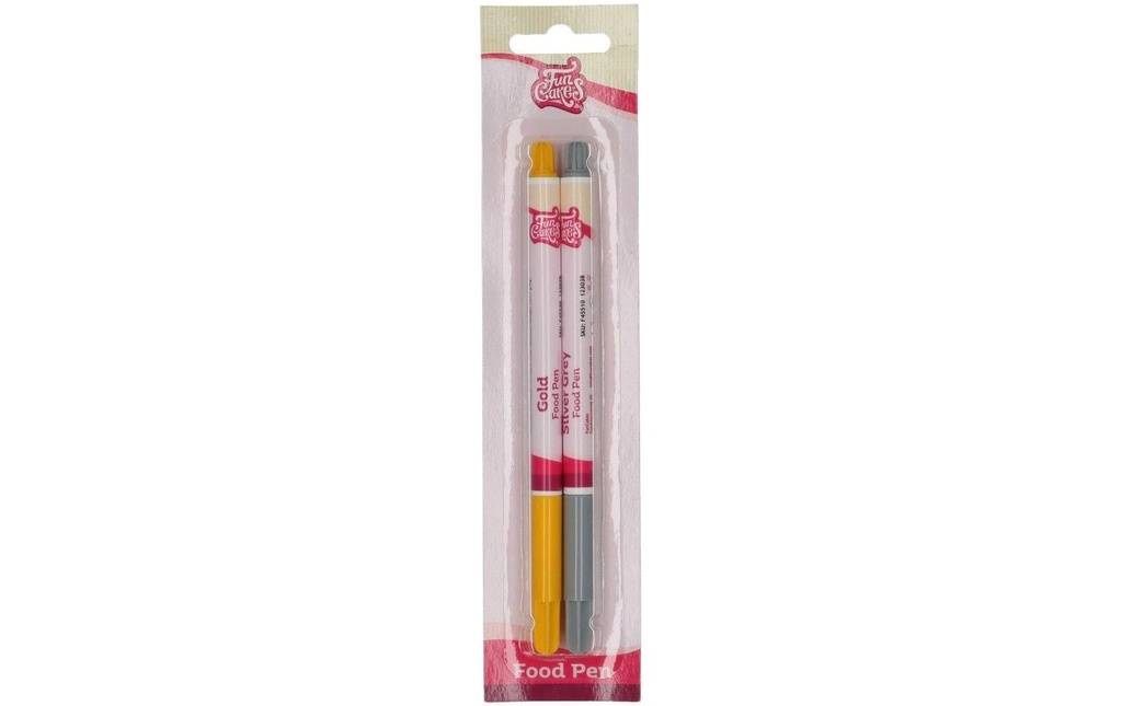 Funcakes Set de crayons alimentaires Or et argent
