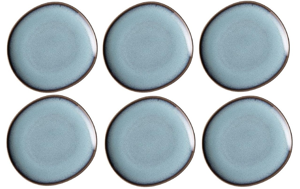 Villeroy & Boch Assiettes pour le petit-déjeuner et à dessert Lave Ø 17 cm, 6 Pièce/s, Bleu clair