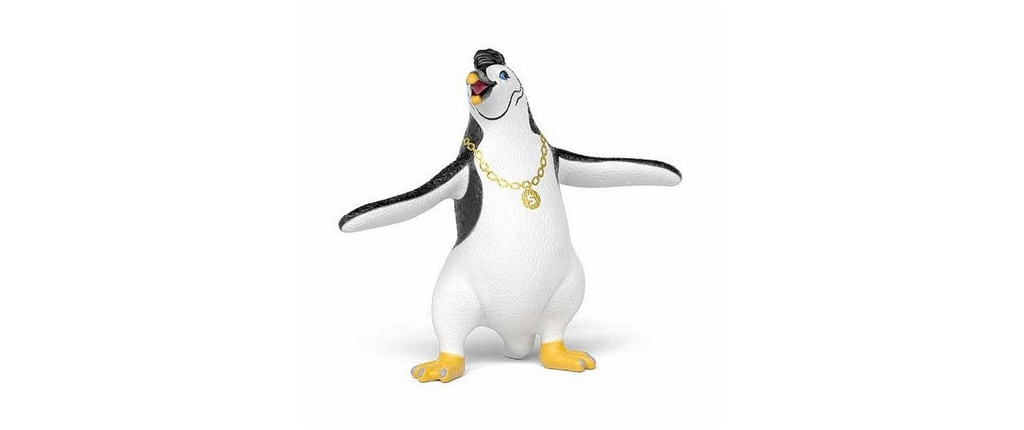 Schleich Figurine de jeu Yuri le pingouin avec chaîne en or