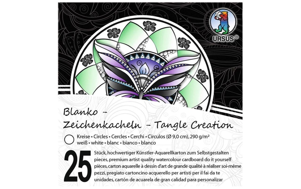 URSUS Bloc aquarelle Carreaux, 9 cm, blanc, 25 pièces