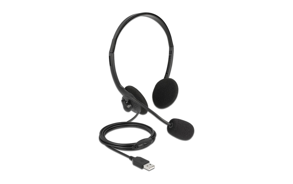 Delock Casque avec micro USB Stereo pour PC et laptop – Ultra léger