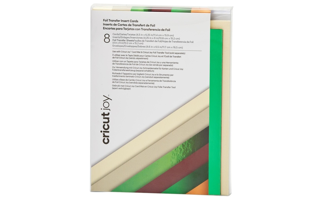 Cricut Carte vierge Joy 11.4 x 15.9 cm Transfert, vert/kaki, 8 pièces