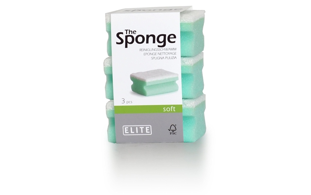 Elite Éponge Soft 3 pièces, bleu/blanc