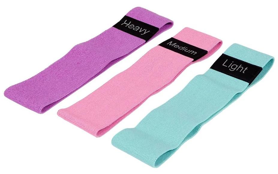 Fitcom Tissu Mini Band Set, 3 niveaux de résistance