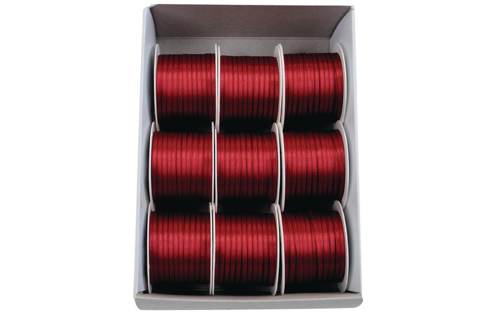 GOLDINA Ruban de satin Ruban double satin 3 mm x 10 m, rouge
