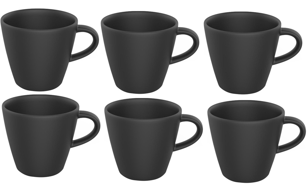 Villeroy & Boch Tasse à café Manufacture Rock 150 ml, 6 Pièce/s, Noir
