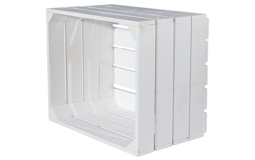 Holz Zollhaus Caisse au bois Blanc vintage 40 x 50 cm