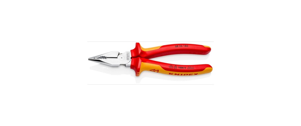 Knipex Pince universelle pointue 185 mm, poignées isolées
