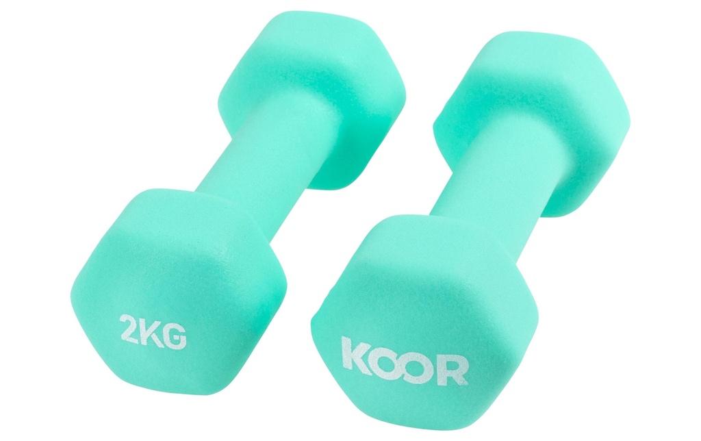KOOR Set d’haltères courts 2 kg, Mint