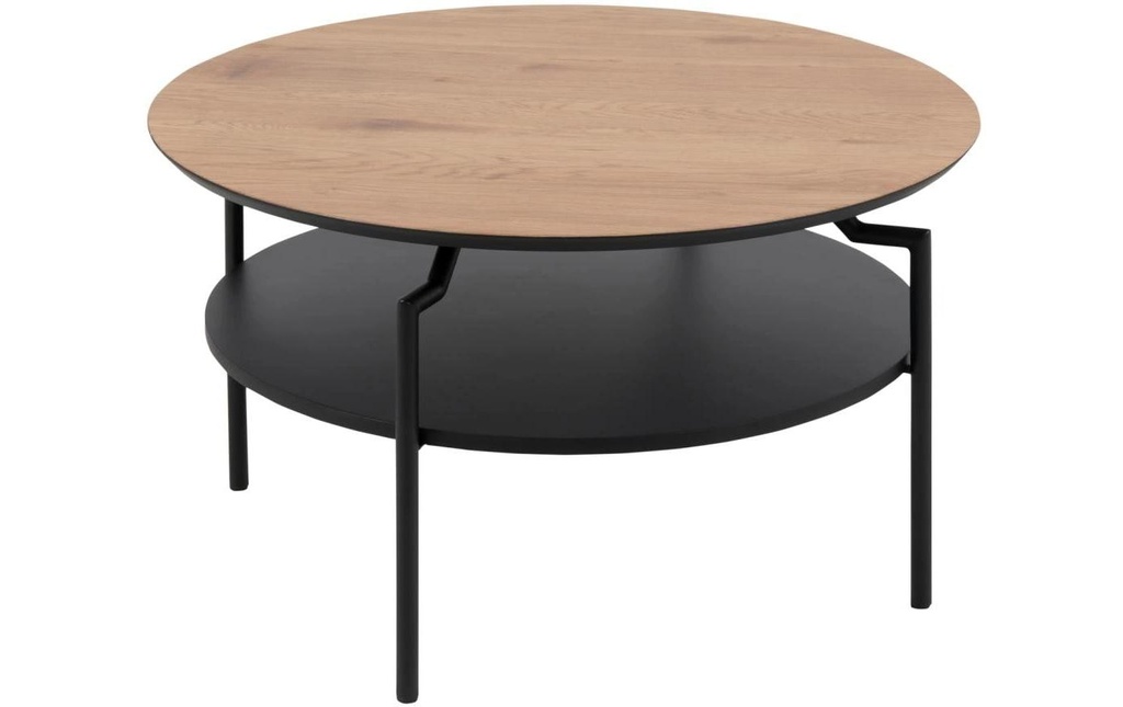 AC Design Table basse Goldington Brun/noir, Ø 80 x 45 cm