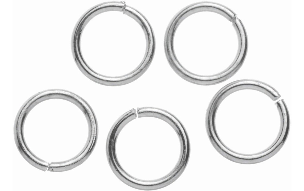 Glorex Bague cintrée Anneaux-supports 8 mm, 20 pièces, argent