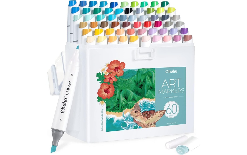 Ohuhu Marqueur indélébile Marqueurs d'art Kaala 60 pièces