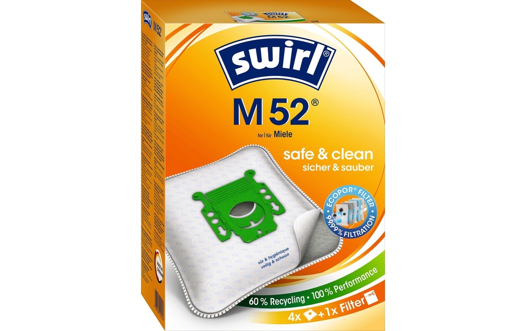 Swirl Sac filtrant pour aspirateur M 52 4 Pièce/s