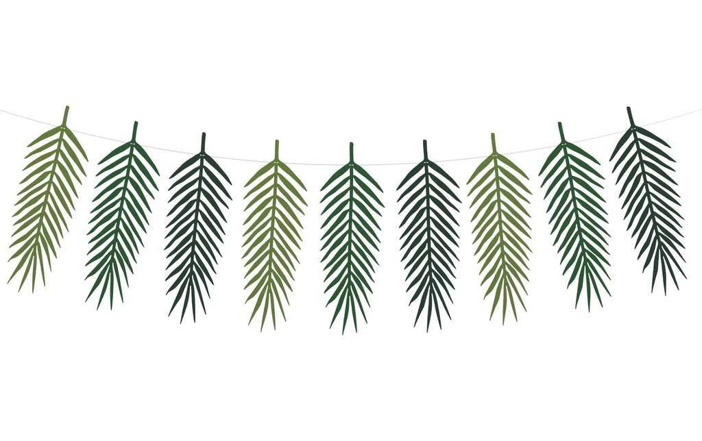 Partydeco Guirlande Aloha Feuilles 125 x 35 cm, Vert
