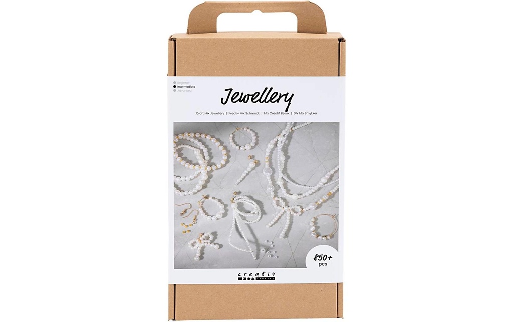 Creativ Company Kits de bricolage pour bijoux Perles Blanc/doré
