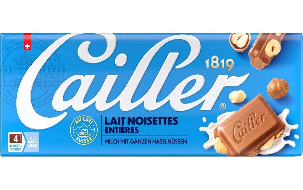 Cailler Tablette de chocolat Lait Noix 100 g
