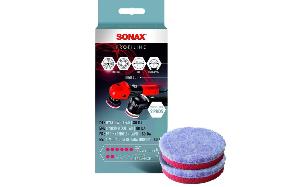 Sonax Tampon de polissage PROFILINE Laine hybride 80 mm