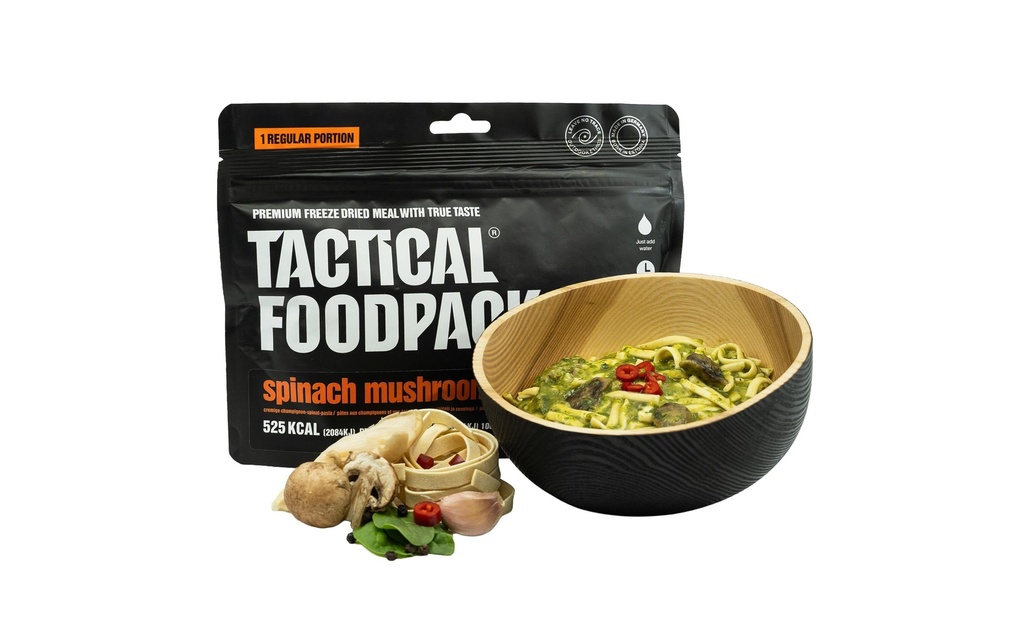 Tactical Foodpack Plat principal Nouilles aux épinards et aux champignons