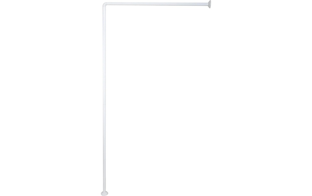 MSV Tringle pour rideau de douche 3 pièces 80 x 2.5 cm, Blanc