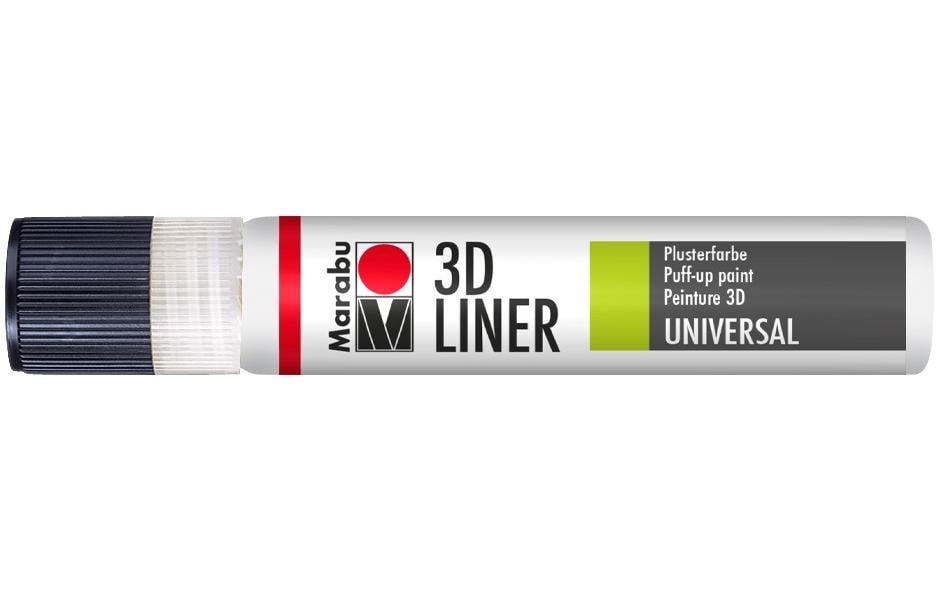 Marabu Peinture pour textile 3D-Liner, 25 ml, blanc