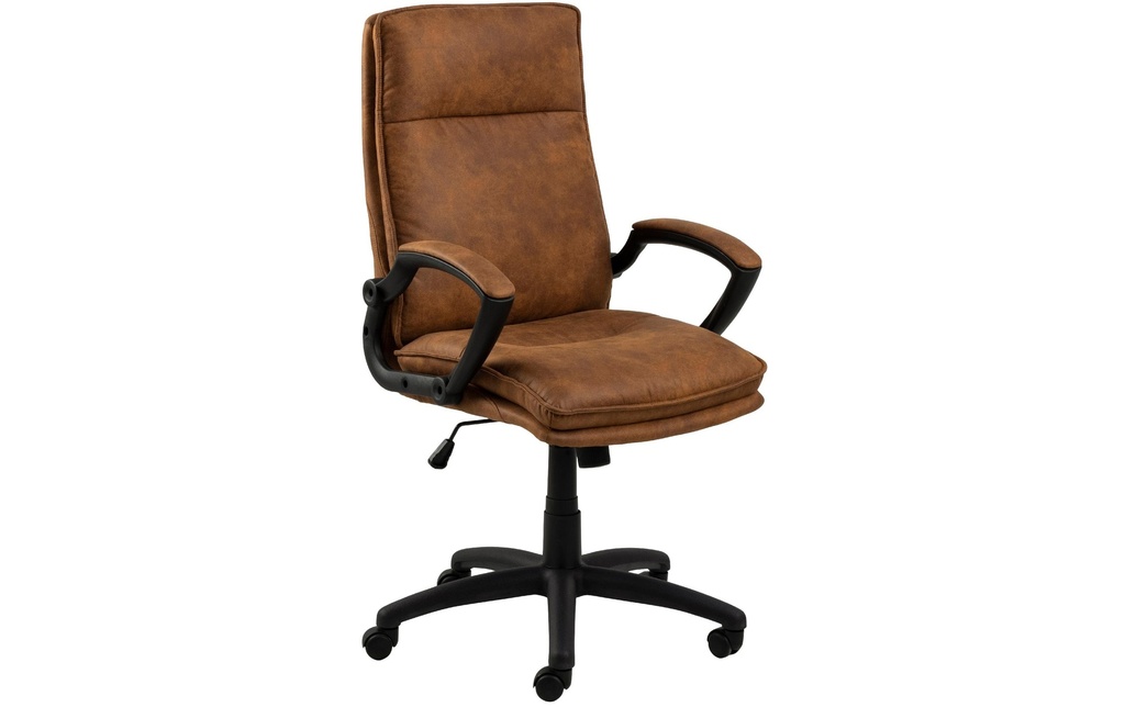 AC Design Chaise de bureau Brad, avec accoudoirs et roulettes à frein, Camel
