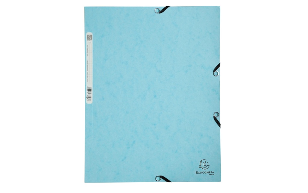 Exacompta Portfolio à ruban élastique Aquarel A4, Bleu pastel