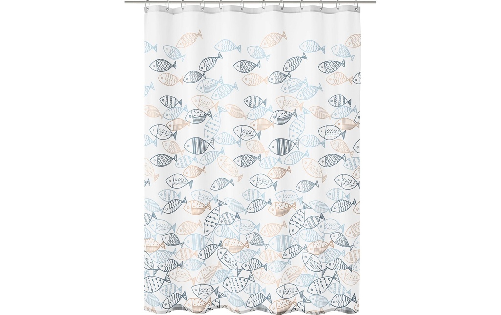 Kleine Wolke Rideau de douche Sardinas 180 x 200 cm, Multicolore