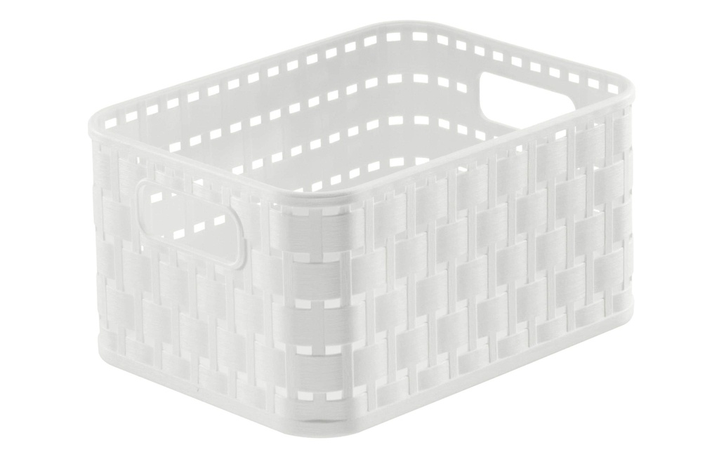 Rotho Panier de rangement Country 18.3 x 13.7 x 9.8 cm, Blanc