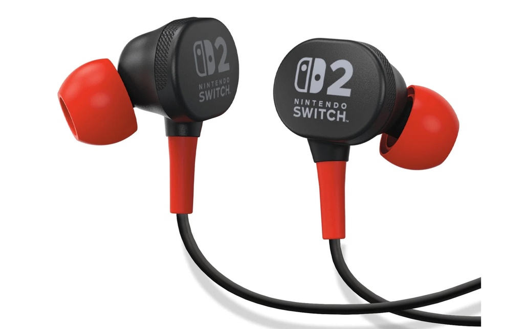 Power A Casque gaming Écouteurs filaires pour Switch 2 Noir/Rouge