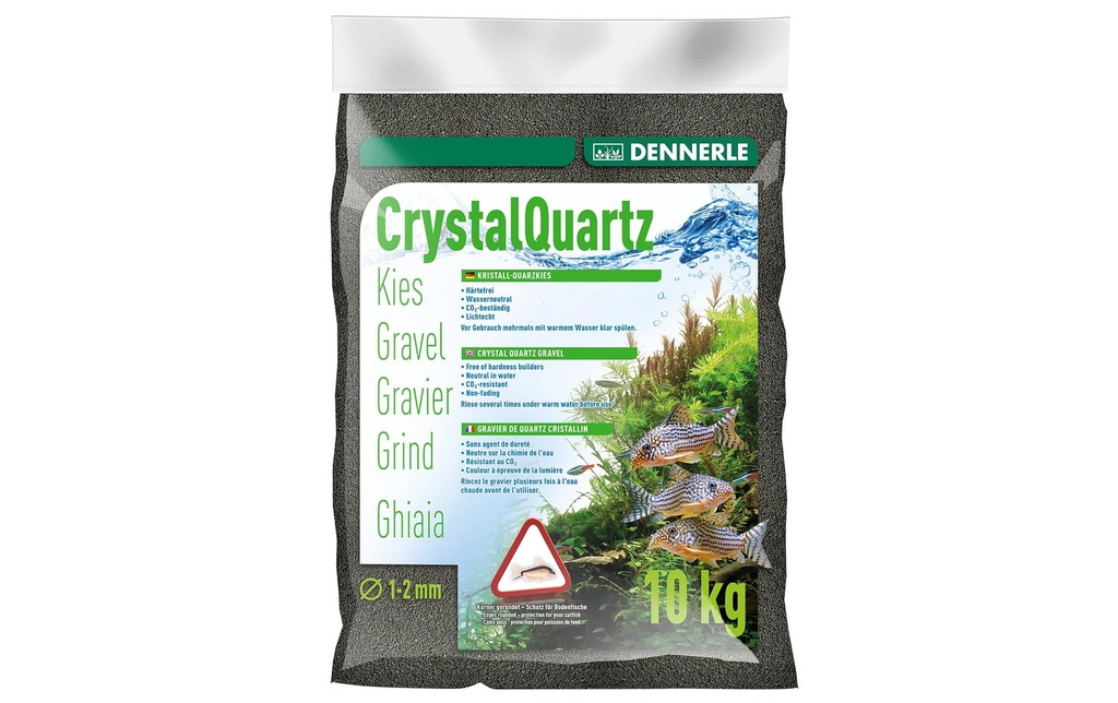 Dennerle Substrat de sol Gravier de quartz cristallin noir diamant, 10 kg
