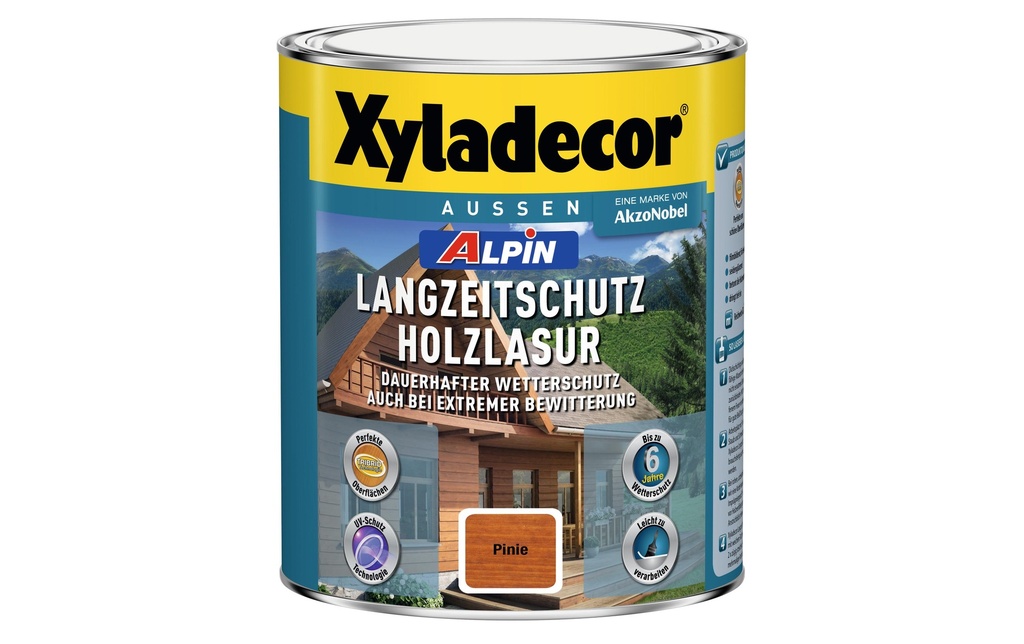 Xyladecor Lasure pour bois Alpin protection longue durée, Pin, 1 L