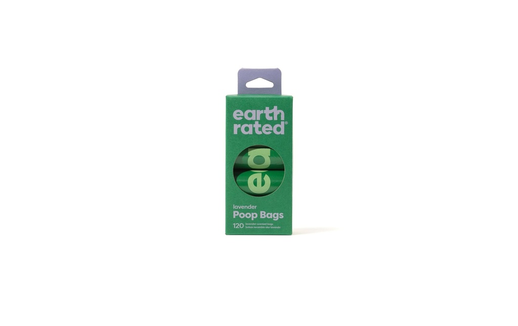 Earth Rated Sac à excréments de chien 8 rouleaux de recharge, 120 pièces, lavande