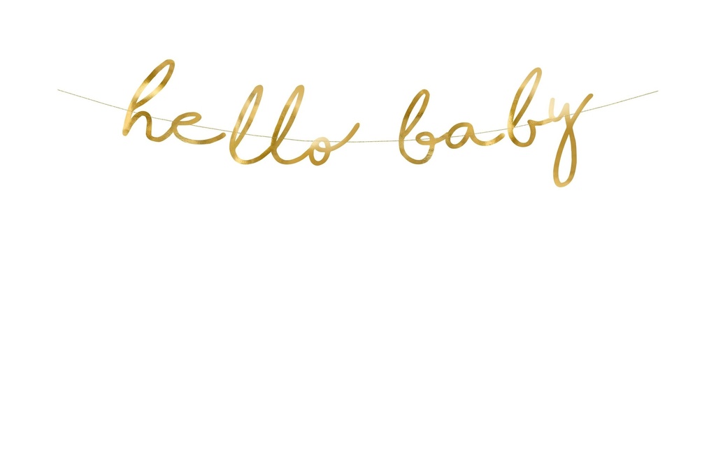 Partydeco Guirlande Hello Baby 0.7 m, Doré