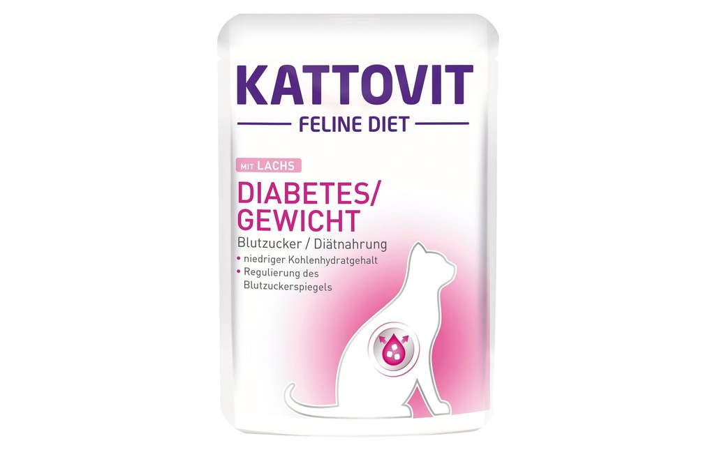 Kattovit Alimentation humide Diabète Saumon et riz, 85 g