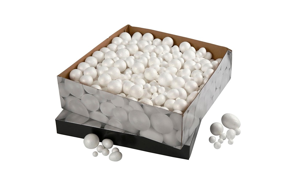 Creativ Company Boules en polystyrène Blanc, 550 pièces