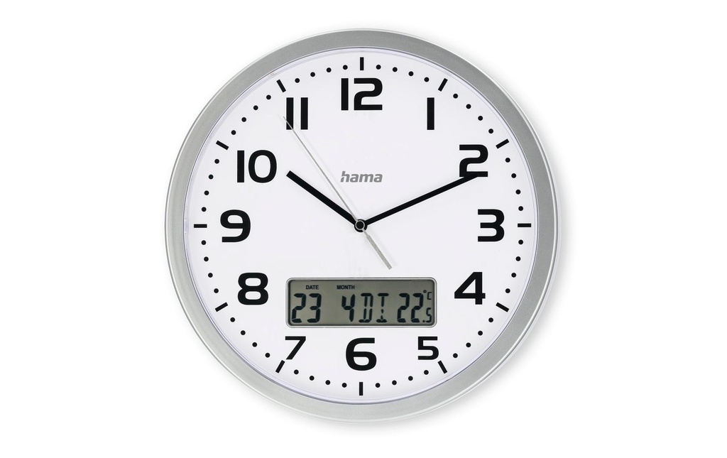 Hama Horloge murale Moorea Ø 30 cm, Argenté