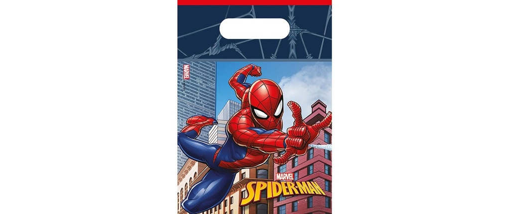 Amscan Sac cadeau Marvel Spiderman 6 pièces, 16 x 23.5 cm