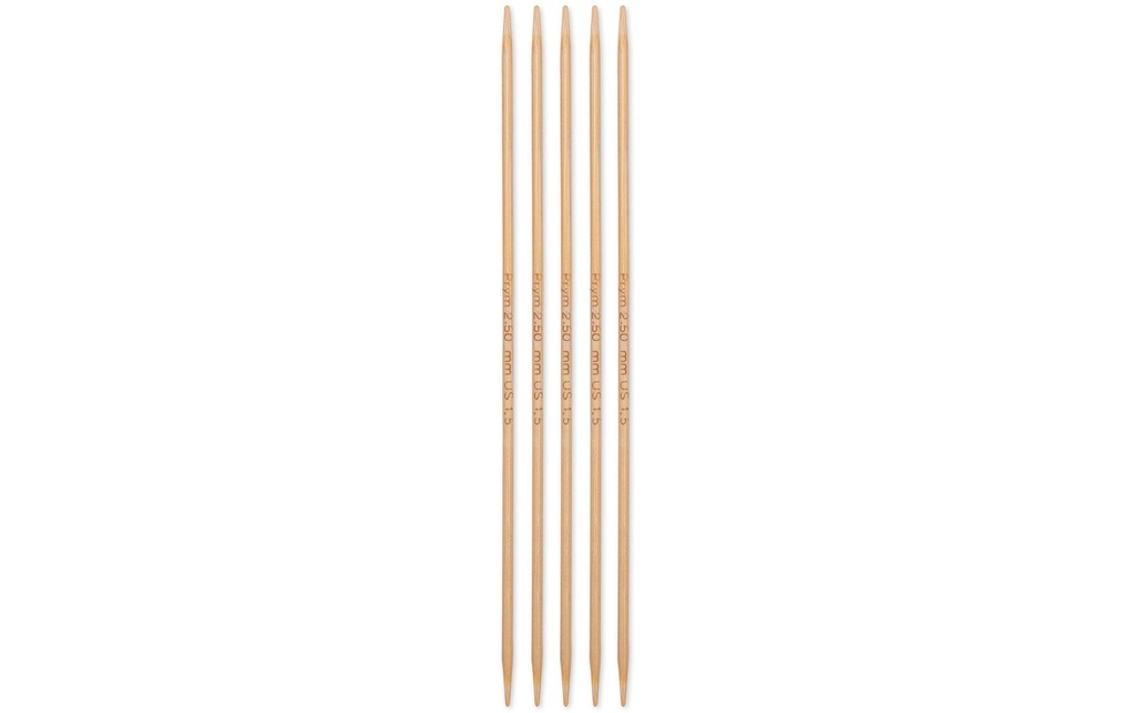 Prym 1530 Aiguilles à tricoter pour bas BAMBUS 2.50 mm, 15 cm
