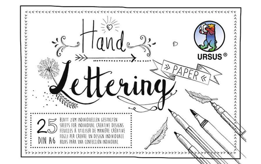 URSUS Carnet de dessin Handlettering  A6, 200 g/m², 25 feuilles, blanc