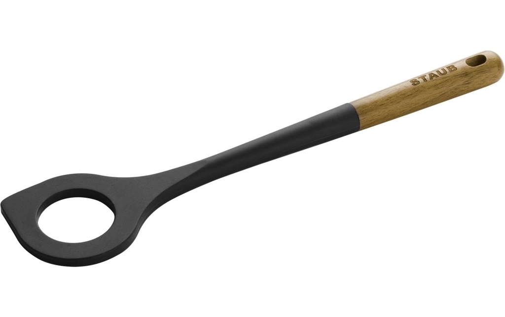 Staub Grande cuillère avec trou Noir/Brun