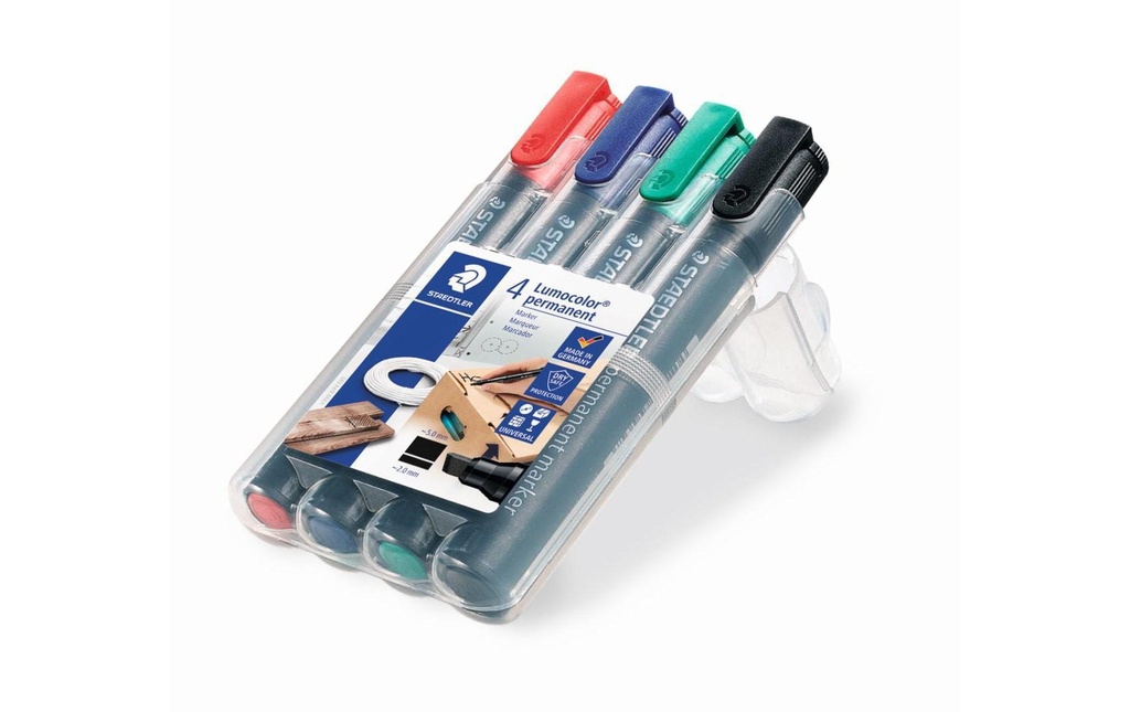 Staedtler Marqueur indélébile Lumocolor 350 Ensemble de 4, permanent