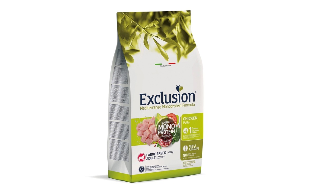 Exclusion Alimentation sèche Adult Large Chicken, 12 kg