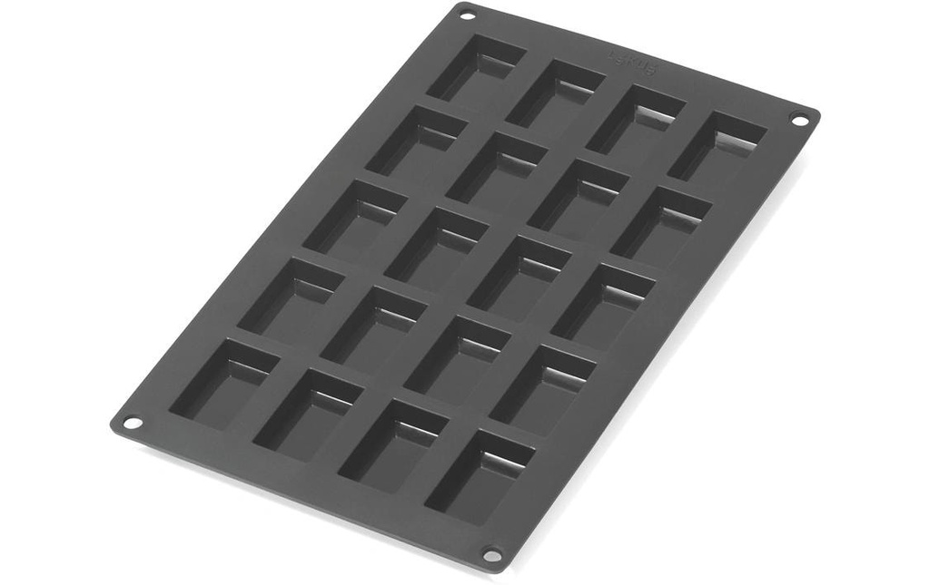 Lékué Moule à financiers en silicone, Noir, 20 alvéoles